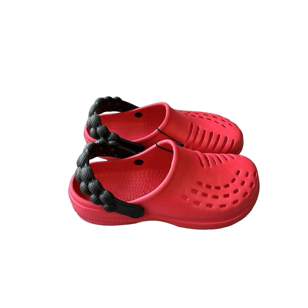 FOCO Men’s Red Foam Bubble Strap Clogs Slip On Garden Beach Water Shoes 11-12